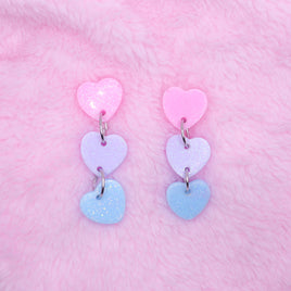 ♡ colorful heart stud earrings 1 ♡