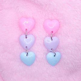 ♡ colorful heart stud earrings 2 ♡