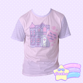 ♡ dollhouse cotton tee - pink x lilac ♡