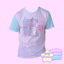 ♡ dollhouse cotton tee - lilac x blue ♡
