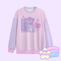 
              ♡ dollhouse sweatshirt - pink x lilac ♡
            