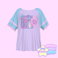 
              ♡ dollhouse frilly tee - lilac x blue ♡
            