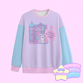 ♡ dollhouse sweatshirt - lilac x blue ♡