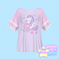 
              ♡ dessert buddies frilly tee - unicorn - lilac ♡
            