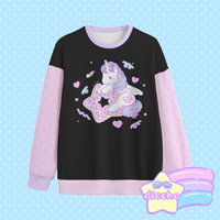 
              ♡ dessert buddies sweatshirt - unicorn - black ♡
            