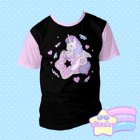 
              ♡ dessert buddies cotton tee - unicorn - black ♡
            