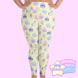 ♡ circus cuties plus size leggings - yellow ♡