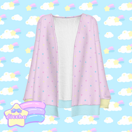 ♡ colorful polka dots cardigan - pink ♡