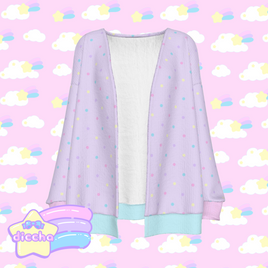 ♡ colorful polka dots cardigan - lilac ♡