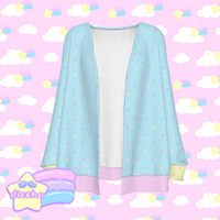 
              ♡ colorful polka dots cardigan - light blue ♡
            