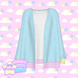 ♡ colorful polka dots cardigan - light blue ♡