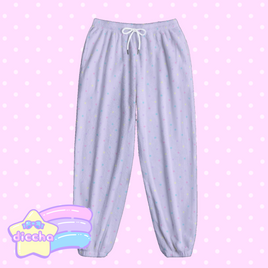 ♡ colorful polka dots fleece pants - lilac ♡