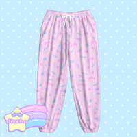 
              ♡ cutie squiggles fleece pants - pink ♡
            