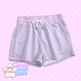 ♡ colorful polka dots shorts - lilac ♡