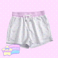 
              ♡ colorful polka dots shorts - white ♡
            