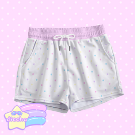 ♡ colorful polka dots shorts - white ♡