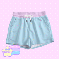 
              ♡ colorful polka dots shorts - light blue ♡
            