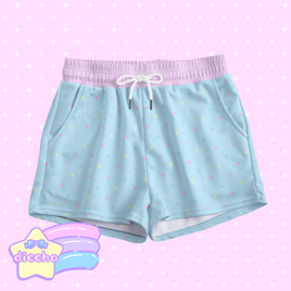 ♡ colorful polka dots shorts - light blue ♡