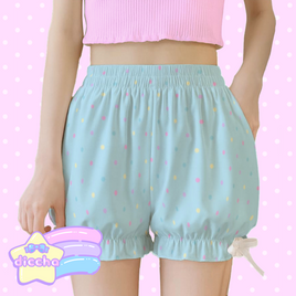 ♡ colorful polka dots bloomers - light blue ♡