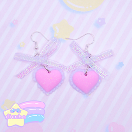 ♡ ruffly hearts earrings 2 ♡