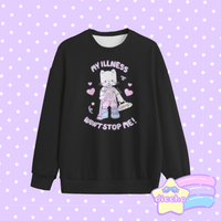 
              ♡ my illness won’t stop me! kitty sweatshirt - black ♡
            