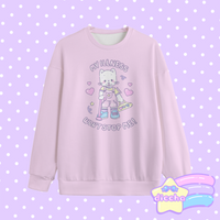 
              ♡ my illness won’t stop me! kitty sweatshirt - pink ♡
            