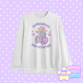 ♡ my disability won’t stop me! puppy sweatshirt - white ♡