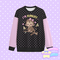 
              ♡ hungry monke sweatshirt - black ♡
            