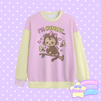 
              ♡ hungry monke sweatshirt - pink ♡
            