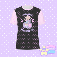 
              ♡ my illness won’t stop me! puppy tee - polka dot black ♡
            