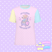 
              ♡ my illness won’t stop me! puppy tee - pink polka dot ♡
            