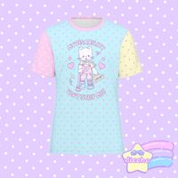 
              ♡ my disability won’t stop me! kitty tee - blue polka dot ♡
            