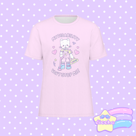 ♡ my disability won’t stop me! kitty tee - pink ♡