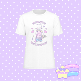 ♡ my illness won’t stop me! kitty tee - white ♡
