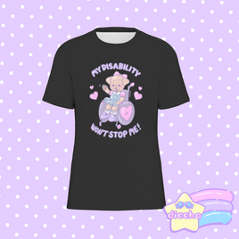 ♡ my disability won’t stop me! puppy tee - black ♡