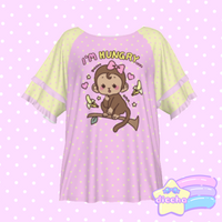 
              ♡ hungry monke frilly tee - pink ♡
            