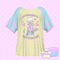 
              ♡ my disability won’t stop me! kitty frilly tee - yellow ♡
            