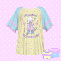 
              ♡ my illness won’t stop me! kitty frilly tee - yellow ♡
            