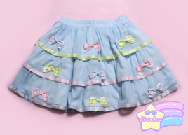 * ੈ✩ colorful bows tiered tutu skirt - light blue PREORDER* ੈ✩
