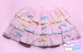 * ੈ✩ colorful bows tiered tutu skirt - pink PREORDER* ੈ✩
