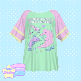 ♡ fresh water creatures frilly tee ♡