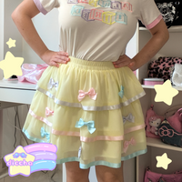 
              * ੈ✩ colorful bows tiered tutu skirt - yellow PREORDER* ੈ✩
            