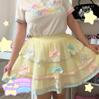
              * ੈ✩ colorful bows tiered tutu skirt - yellow PREORDER* ੈ✩
            