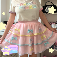 
              * ੈ✩ colorful bows tiered tutu skirt - pink PREORDER* ੈ✩
            