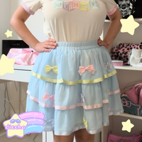 
              * ੈ✩ colorful bows tiered tutu skirt - light blue PREORDER* ੈ✩
            