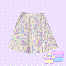 ♡ magical animals skater skirt - yellow ♡