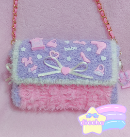 ♡ handmade fluffy purse - lavender ♡