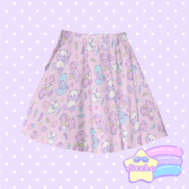 ♡ magical animals skater skirt - pink ♡