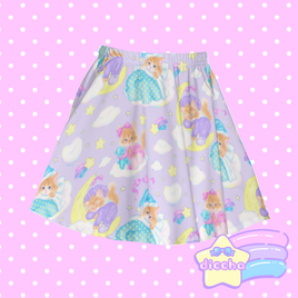 ♡ goodnight kitties skater skirt - purple ♡