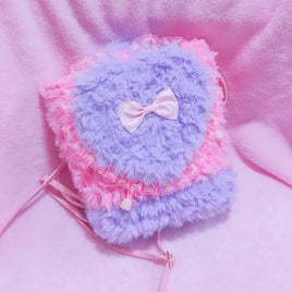 ♡ handmade fluffy mini backpack ♡